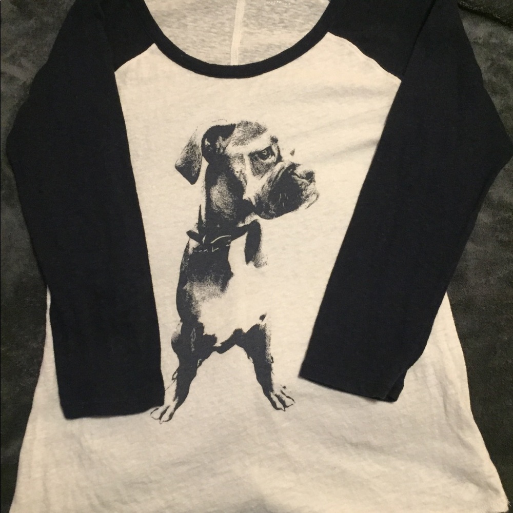 Baseball Sleeve Boxer Dog Shirt